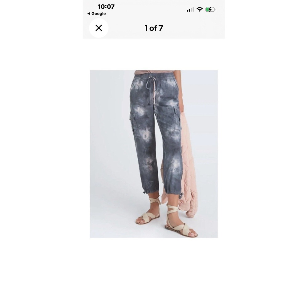 Sanctuary Anthropologie Carefree Cargo Jogger Pant Gray Tie Dye size Medium